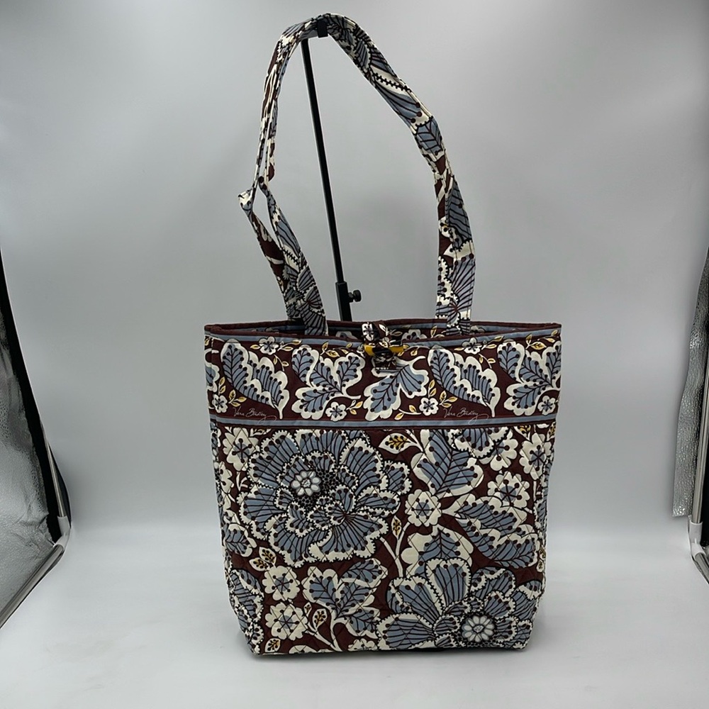 Vera Bradley Slate Blooms Toggle Tote Large Double Shoulder Carry All Floral Bag
